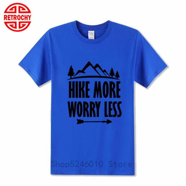Outdoor Mountains Hiking T-shirt National Parks Casual Walking Sports Cotton Short Sleeve T shirt Climbing Tops Adventure Tshirt