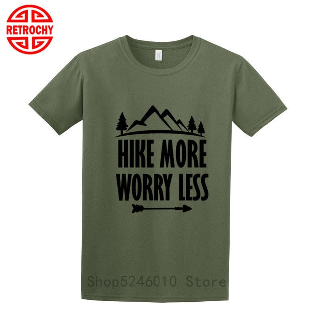 Outdoor Mountains Hiking T-shirt National Parks Casual Walking Sports Cotton Short Sleeve T shirt Climbing Tops Adventure Tshirt