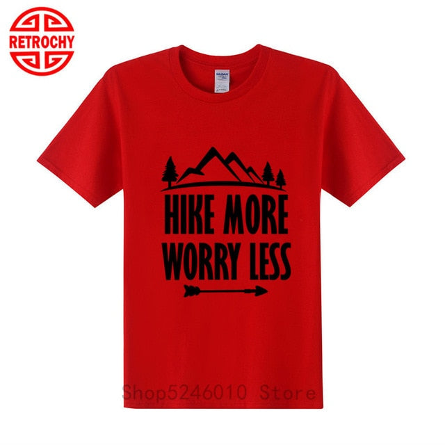 Outdoor Mountains Hiking T-shirt National Parks Casual Walking Sports Cotton Short Sleeve T shirt Climbing Tops Adventure Tshirt