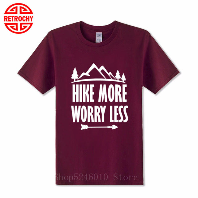 Outdoor Mountains Hiking T-shirt National Parks Casual Walking Sports Cotton Short Sleeve T shirt Climbing Tops Adventure Tshirt