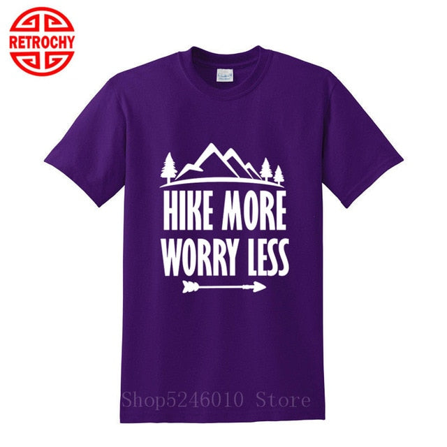 Outdoor Mountains Hiking T-shirt National Parks Casual Walking Sports Cotton Short Sleeve T shirt Climbing Tops Adventure Tshirt