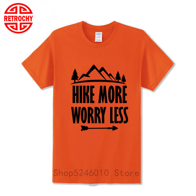Outdoor Mountains Hiking T-shirt National Parks Casual Walking Sports Cotton Short Sleeve T shirt Climbing Tops Adventure Tshirt