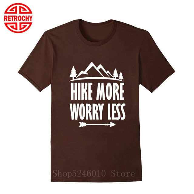 Outdoor Mountains Hiking T-shirt National Parks Casual Walking Sports Cotton Short Sleeve T shirt Climbing Tops Adventure Tshirt
