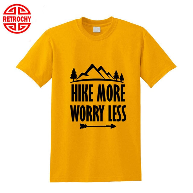 Outdoor Mountains Hiking T-shirt National Parks Casual Walking Sports Cotton Short Sleeve T shirt Climbing Tops Adventure Tshirt