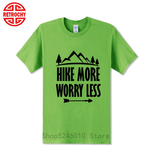 Outdoor Mountains Hiking T-shirt National Parks Casual Walking Sports Cotton Short Sleeve T shirt Climbing Tops Adventure Tshirt