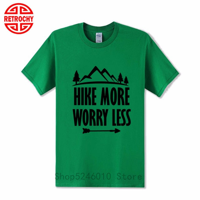Outdoor Mountains Hiking T-shirt National Parks Casual Walking Sports Cotton Short Sleeve T shirt Climbing Tops Adventure Tshirt