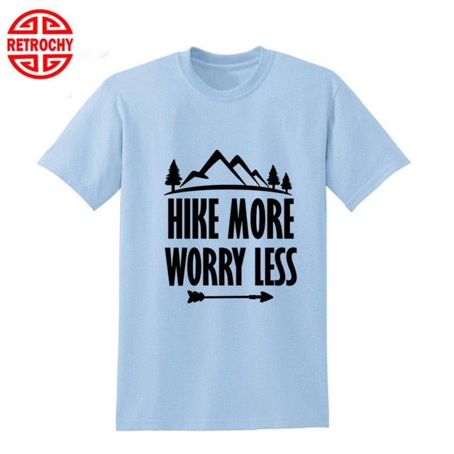 Outdoor Mountains Hiking T-shirt National Parks Casual Walking Sports Cotton Short Sleeve T shirt Climbing Tops Adventure Tshirt