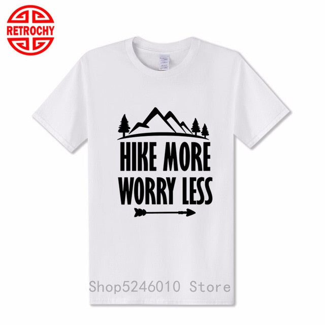 Outdoor Mountains Hiking T-shirt National Parks Casual Walking Sports Cotton Short Sleeve T shirt Climbing Tops Adventure Tshirt