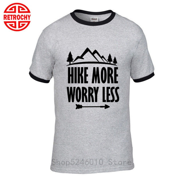 Outdoor Mountains Hiking T-shirt National Parks Casual Walking Sports Cotton Short Sleeve T shirt Climbing Tops Adventure Tshirt