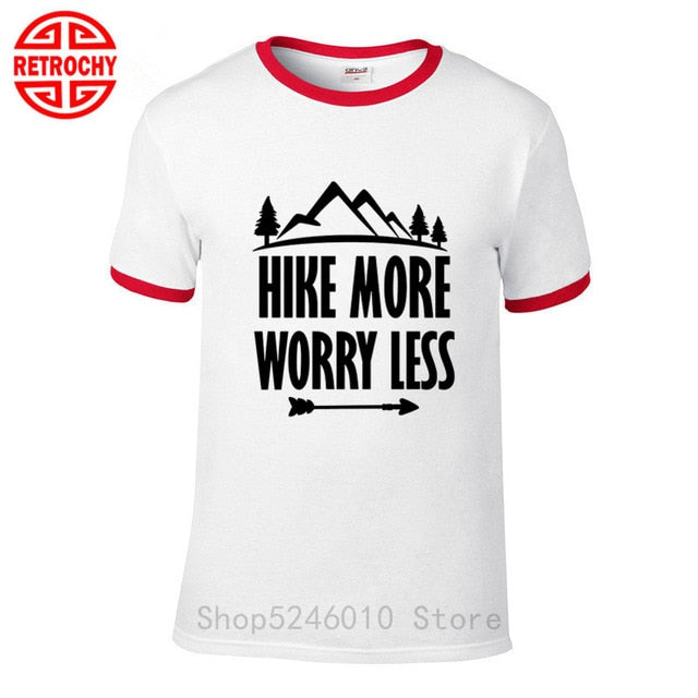 Outdoor Mountains Hiking T-shirt National Parks Casual Walking Sports Cotton Short Sleeve T shirt Climbing Tops Adventure Tshirt