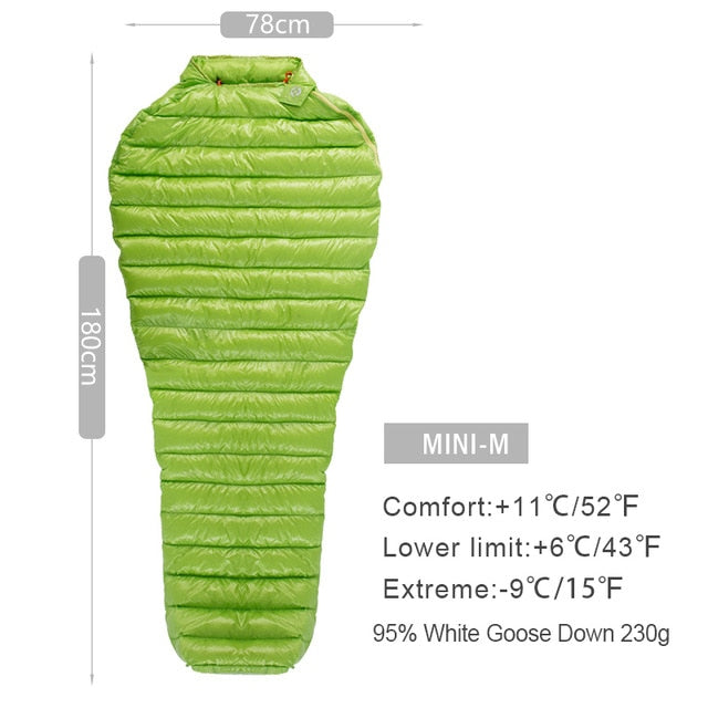Aegismax Ultra-Light Adult Down Mummy Bag Three Season Goose Down Sleeping Bag