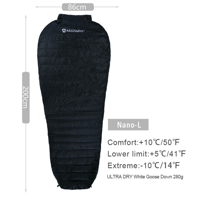 Aegismax Ultra-Light Adult Down Mummy Bag Three Season Goose Down Sleeping Bag