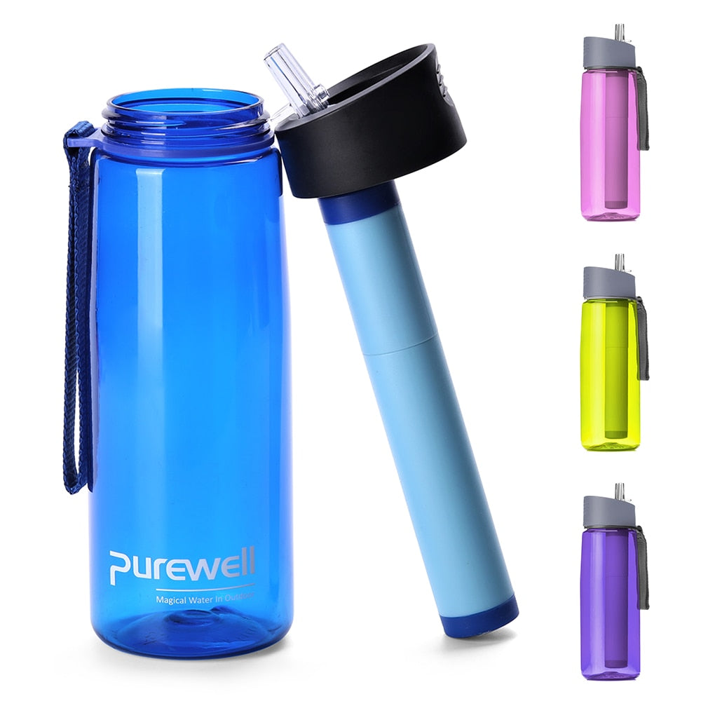 Purewell Water Filtration Purifier for Outdoor Emergency Camping Hiking Traveling Water Bottle Replacement Filter Camping Equipment