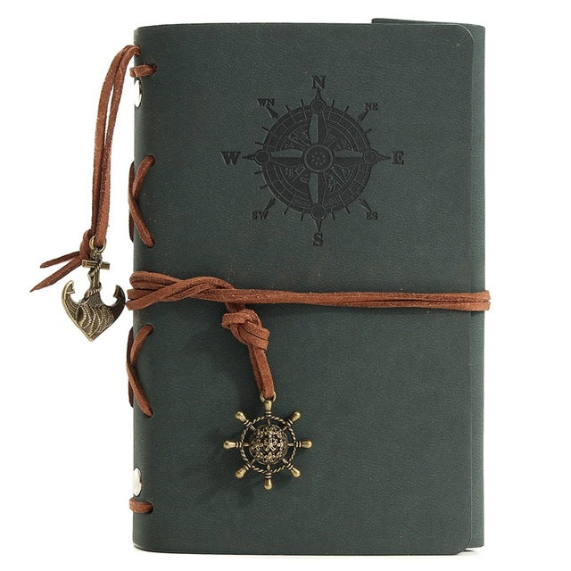 Kicute Vintage Retro Leather Cover Notebooks Personal Diary Journals Agenda Kraft Paper Sketchbook Handmade Travel Notebook Gift