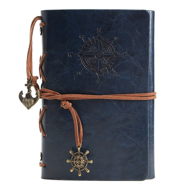 Kicute Vintage Retro Leather Cover Notebooks Personal Diary Journals Agenda Kraft Paper Sketchbook Handmade Travel Notebook Gift