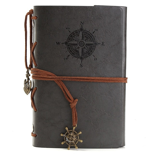 Kicute Vintage Retro Leather Cover Notebooks Personal Diary Journals Agenda Kraft Paper Sketchbook Handmade Travel Notebook Gift