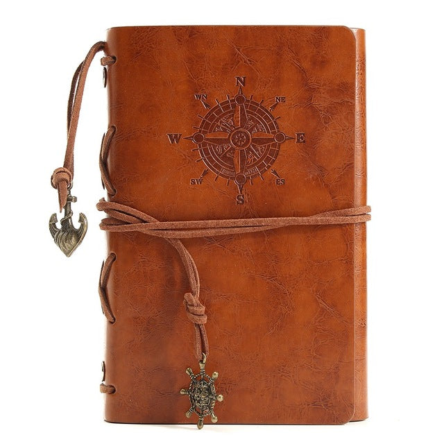 Kicute Vintage Retro Leather Cover Notebooks Personal Diary Journals Agenda Kraft Paper Sketchbook Handmade Travel Notebook Gift