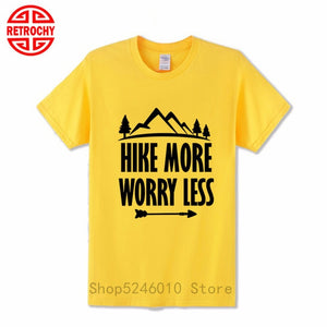 Outdoor Mountains Hiking T-shirt National Parks Casual Walking Sports Cotton Short Sleeve T shirt Climbing Tops Adventure Tshirt