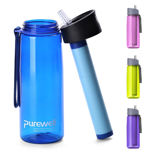 Purewell Water Filtration Purifier for Outdoor Emergency Camping Hiking Traveling Water Bottle Replacement Filter Camping Equipment